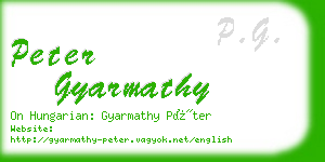 peter gyarmathy business card